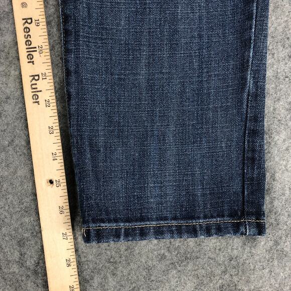 Hidden Women Jeans 11 Cropped Straight High Rise Medium Wash Distressed USA Made - Picture 11 of 13